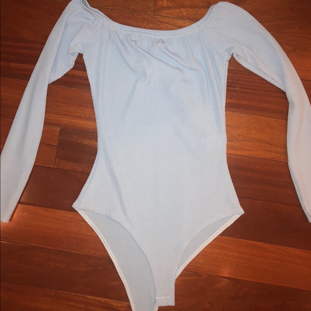 Light blue long sleeve bodysuit
